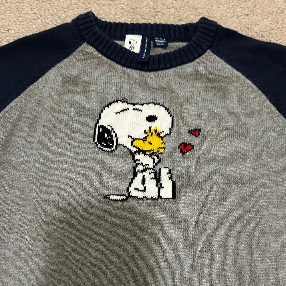 🛍️SALE🛍️ Janie and Jack Sweater PEANUTS™ Snoopy And Woodstock Sweater - Picture 3 of 6